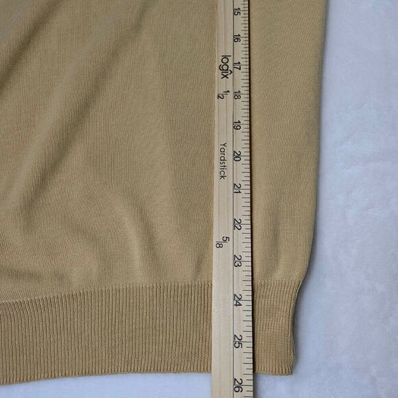Jos A Bank Signature Collection 100% Silk Pullover Mens Large Gold Collared - Picture 7 of 10